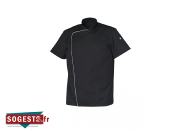 Veste de cuisine MARC MC Polyester coton biais contrastés manches courtes